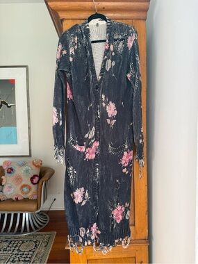 R13 Distressed Floral Long Cardigan. Size Large 🌸🌸🌸
